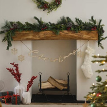 Ginger Ray Artificial Foliage Christmas Berry & Pinecone Fireplace Garland Decoration, 1.8 Metres
