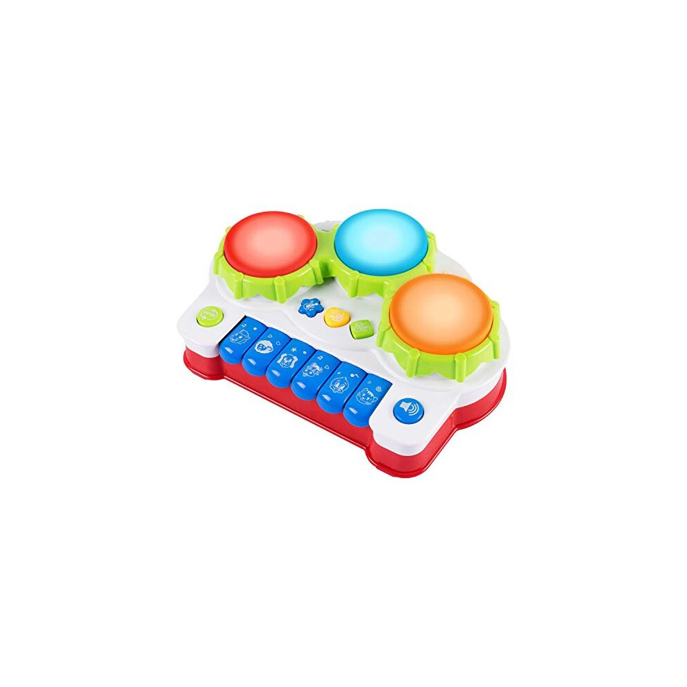 Pup Go Baby Musical Drums Piano Toy With Music, Animal Sounds And - Early Education Learning Electronic Keyboard Musical Instrument Toys Fo Light
