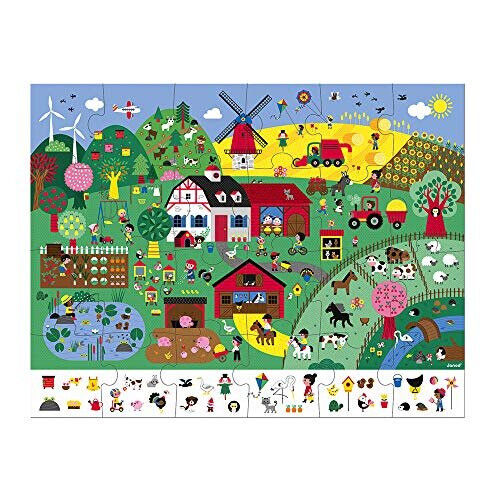 Janod Waarneming puzzel boerderij - 24 stukken 2