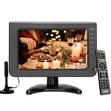 10.1" Small TV, Portable TV with Digital DVB-T2,for USB,Freeview,H.265,DC/12Volt,HDMI,AV input,Rechargeable Battery TV for Mini Bedroom,Camp