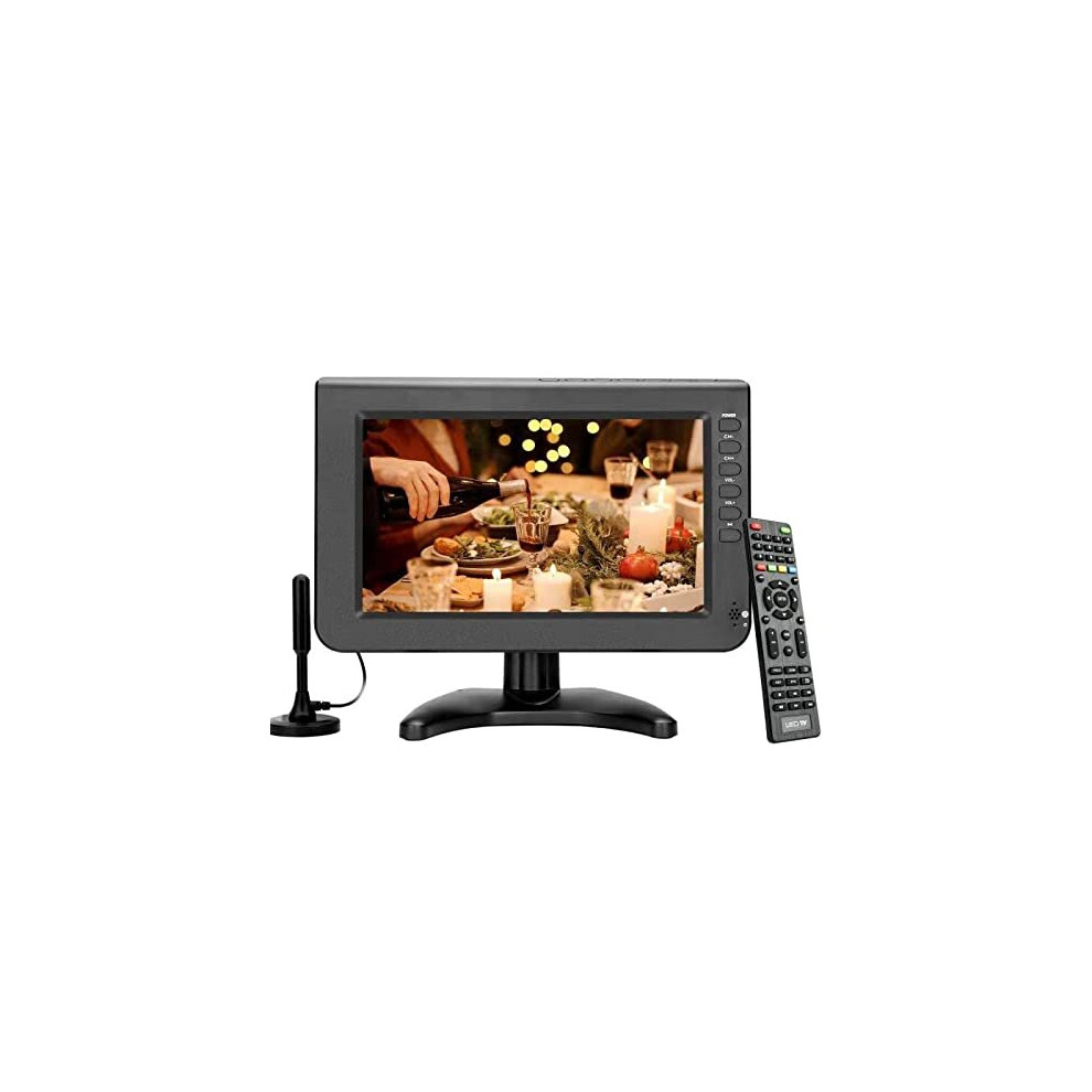 10.1" Small Tv, Portable Tv With Digital Dvb-T2,For Usb,Freeview,H.265,Dc/12Volt,Hdmi,Av Input,Rechargeable Battery Tv For Mini Bedroom,Camp 751433870028