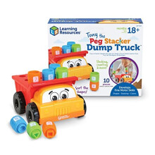 Learning Resources Tony the Peg Stacker Dump Truck, 10 Pieces, Ages 18+ months Fine Motor Skills Toy for Toddlers, Preschool Toys