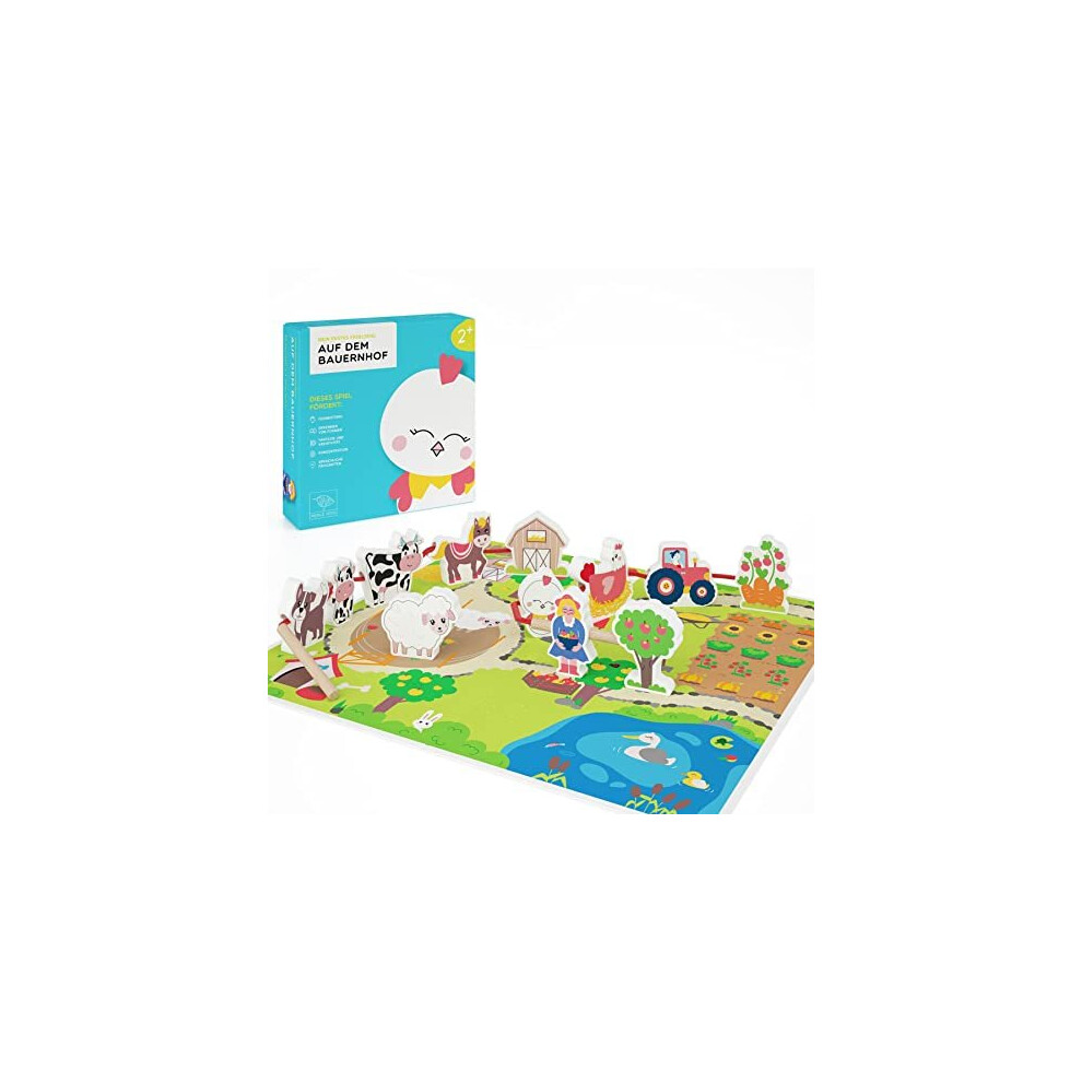 Merle Toys  On the Farm threading game: Montessori toy for children aged 2, 3 years, wooden toy for training fine motor skills, children's toy,