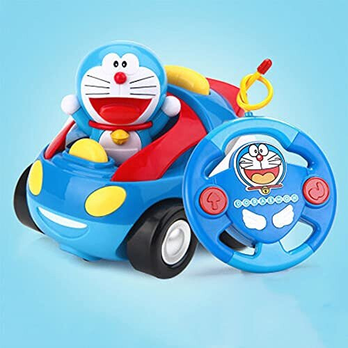 UJIKHSD Doraemon Remote Control Car Electric Cartoon RC Car 1 6 Year Old Baby Toy Car Light Music Car Charging Cartoon Car Children s Birthday Gi on OnBuy