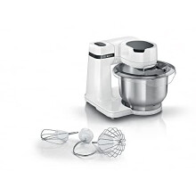 Robot pâtissier BOSCH Serie 2 MUMS2EW00 - 700 W - 7 Geschwindigkeiten + Turbo - Mischschüssel Edelstahl 3,8 L - Schwarz und Silber