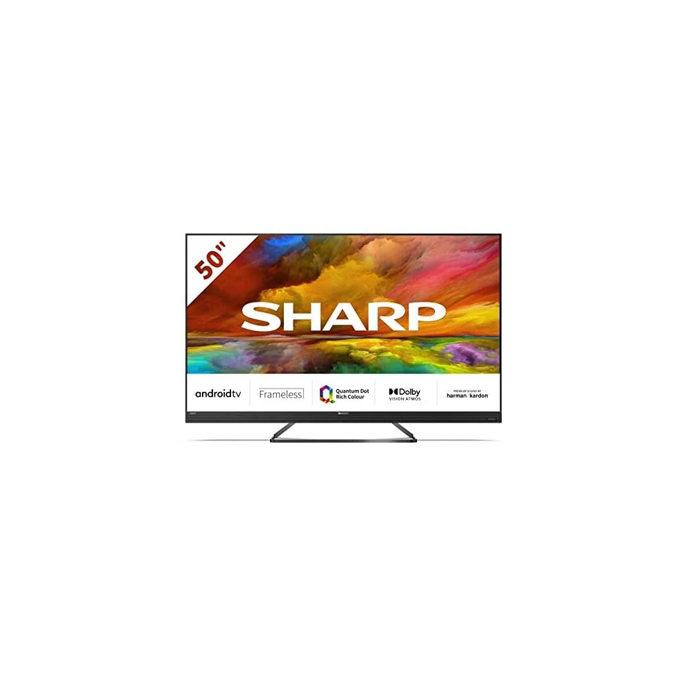 sharp-4t-c50eq3km2ag-50-inch-4k-uhd-quantum-dot-frameless-android-smart-tv-with-freeview-hd--google-assistant--chromecast--4-x-hdmi--2-x-usb