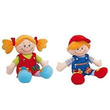 Poupées en tissu Chiara & Massimo - LEGLER - Ensemble de 2 - Age 3 ans - Jouet en tissu - Rose
