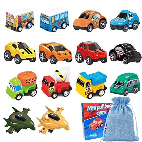 Zhishangcheng Toy Cars,14Pcs Pull Back And Go Construction Vehicles Set