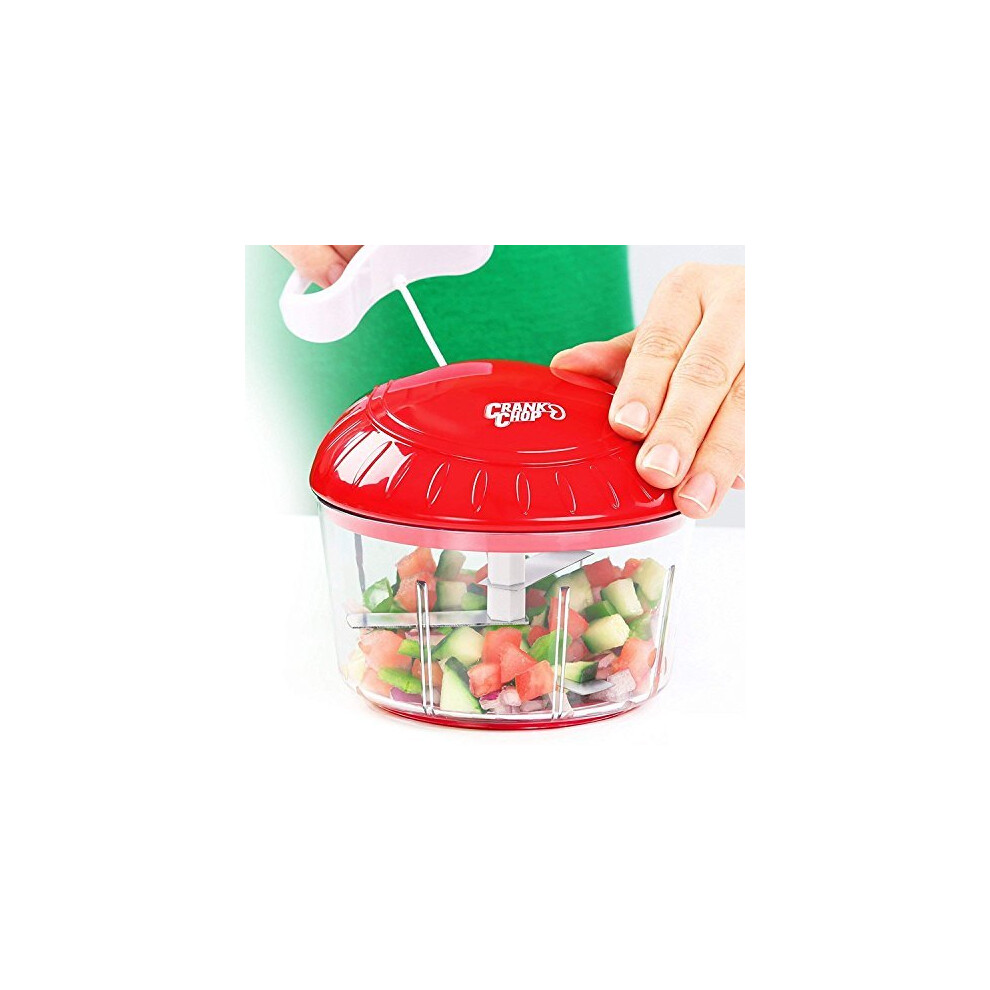 Crank Chop Food Chopper and Processor Original - Chop Dice Puree Vegetables Onions Tomatoes Garlic Meats and Nuts in Just Seconds for Delici
