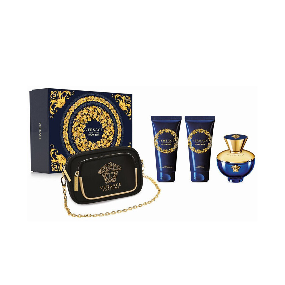 Versace Dylan Blue Pour Femme Eau De Parfum 100ml Spray 4 Pieces Set