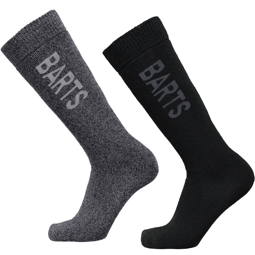Barts Men's Black (39/42, Anthracite & ) Basic 2 Pack Soft Warm Moisture Wicking Ski Socks - Anthracite