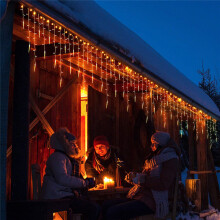 (Warm white) Outdoor Icicle Lights Home Christmas Decorations UK Plug