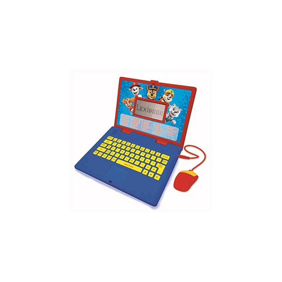 LEXIBOOK Paw Patrol-Educational and Bilingual Laptop Spanish/English-Toy for Child Kid (Boys & Girls) 124 Activities, Learn Play Games and Music 
