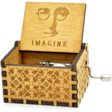 Jsona Imagine Music Box By John Winston Lennon-18 Note Mechanism Antique Carved Musical Box Best Gift For Kids Friends Play Imagine music