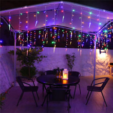 (Colorful) 96 Led Icicle String Lights UK Plug Outdoor Christmas Decorations For Home Street House