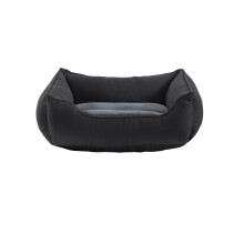 (Large 23x33"+8", Black/grey) Dog Beds Soft -Anti-Anxiety Dog Bed- Rectangle Dog Bed with Cosy Plush, Dog Beds Sofa Plush Mat Size Small|Medium|Large Machine Washable.