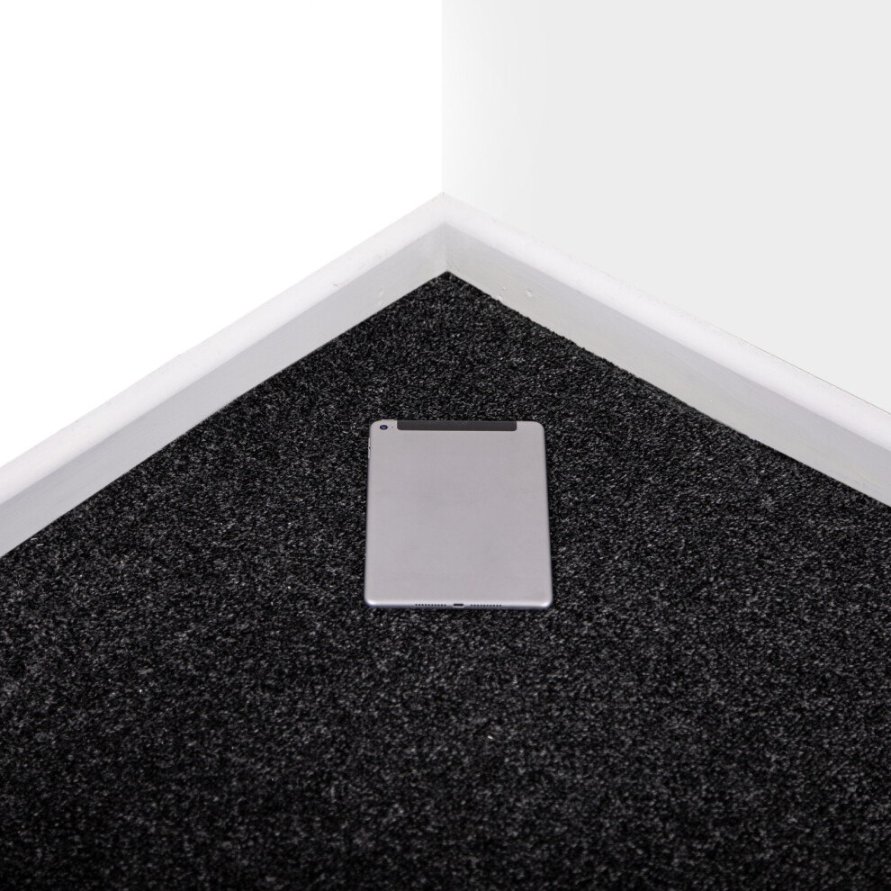 (12M X 4M Width) Soot Black Shade Soft Twist Carpet 4Mm Thick 5056524027776