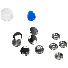 Prym Cover Buttons Brass col 15 mm, Silver/Black, 24