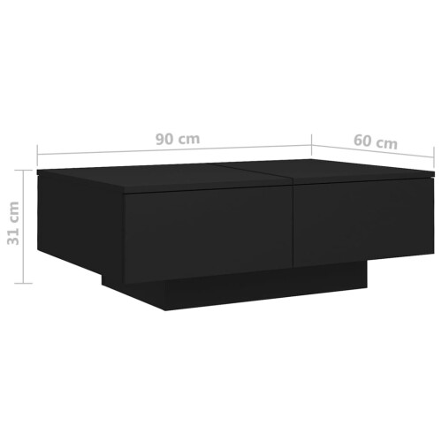 VidaXL vidaXL Coffee Table Black Engineered Wood Living Room Couch End Sofa Table 1