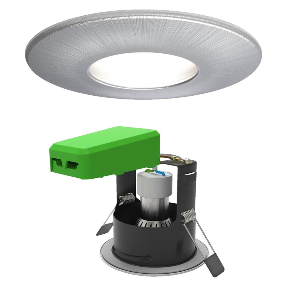Wiz 4Lite Connected Gu10 Smart Bulb With Satin Chrome Downlight Ip20