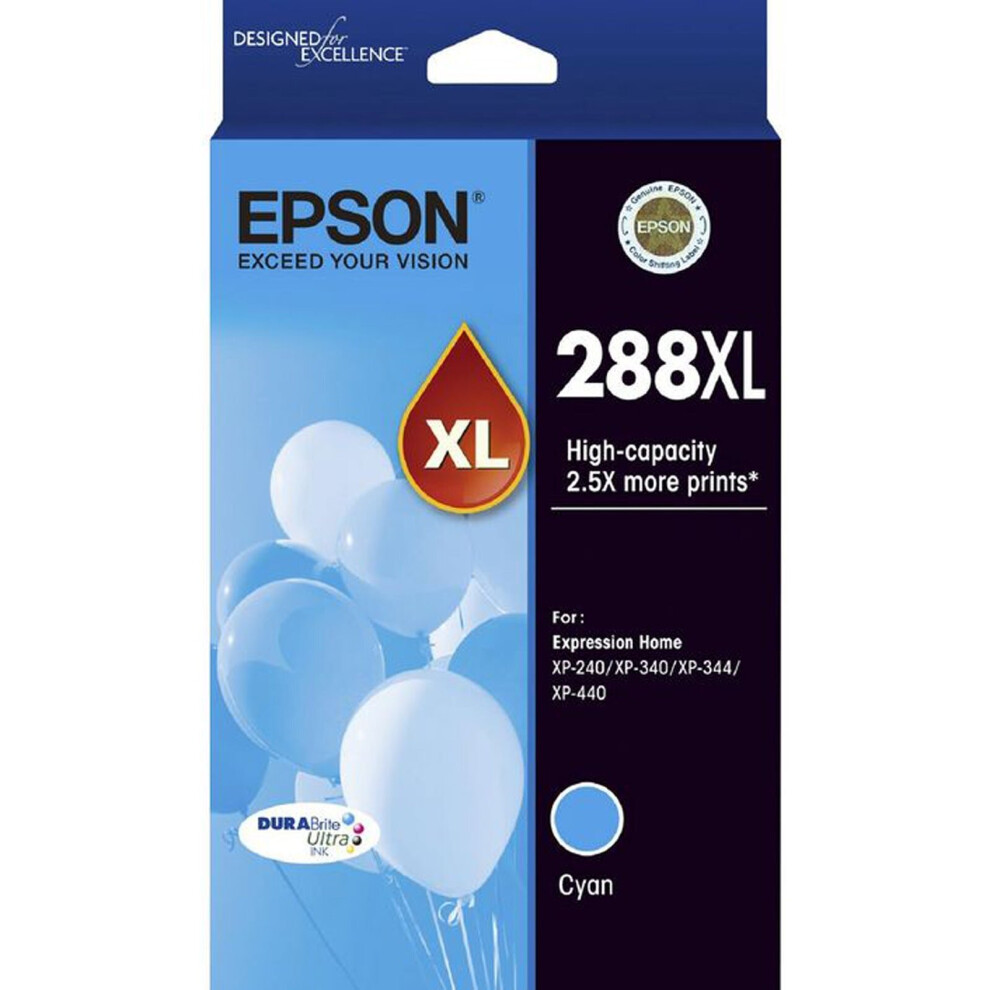 GENUINE Epson 288XL Cyan Ink Cartridge XP-240 XP-340 XP-344 XP-440 T306292