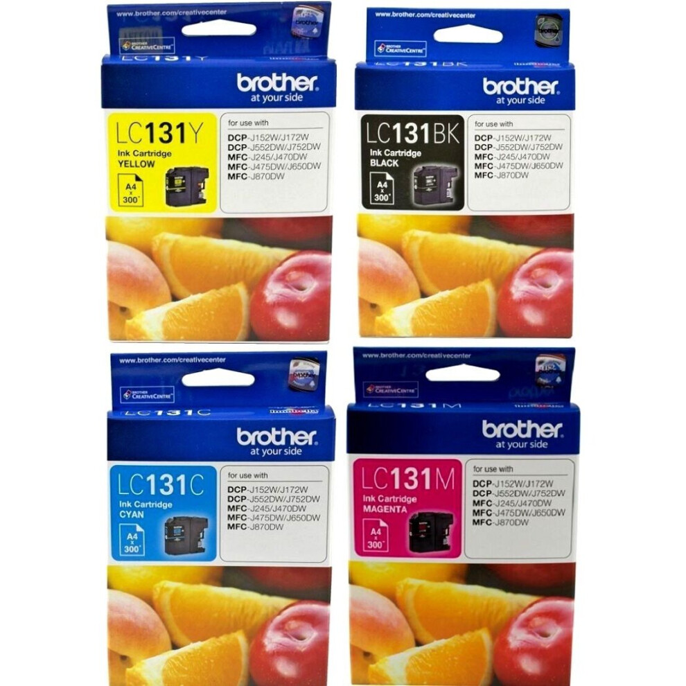 GENUINE Brother LC131 4 Ink Value Pack LC131BK LC131C LC131M LC131Y Ink Cartridge