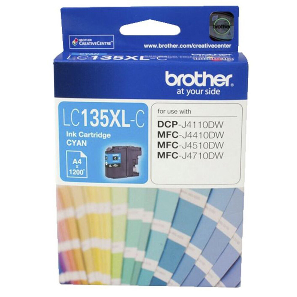 GENUINE Original Brother LC135XLC Cyan Ink Cartridge Toner LC-135XL-C