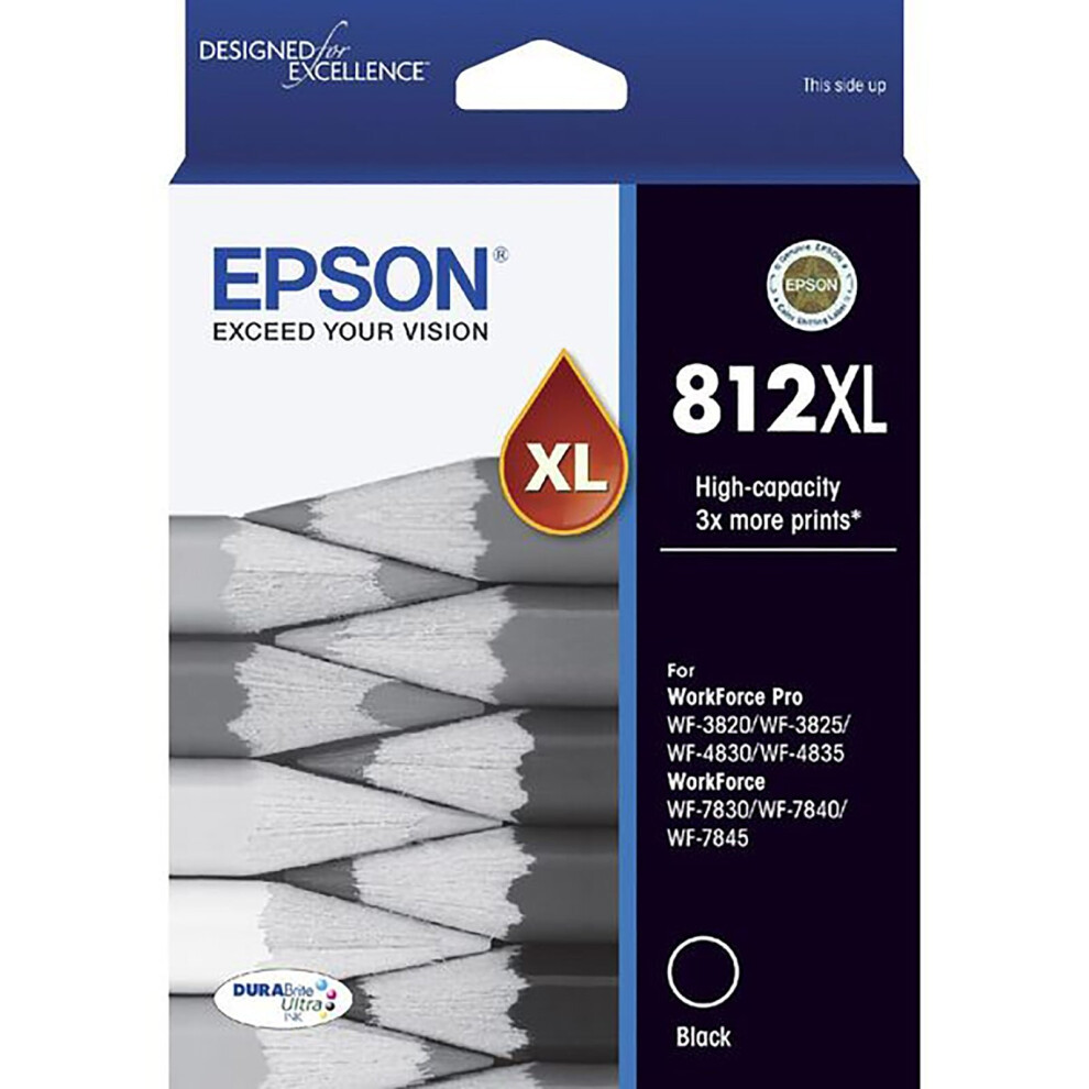 GENUINE Original Epson 812XL High Capacity Black Ink Cartridge Toner C13T05E192