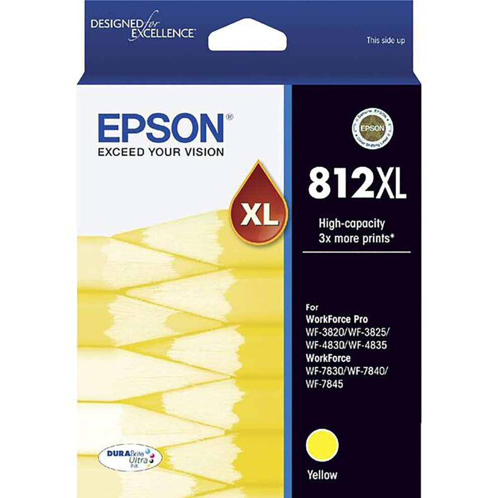 GENUINE Original Epson 812XL High Capacity Yellow Ink Cartridge Toner C13T05E492