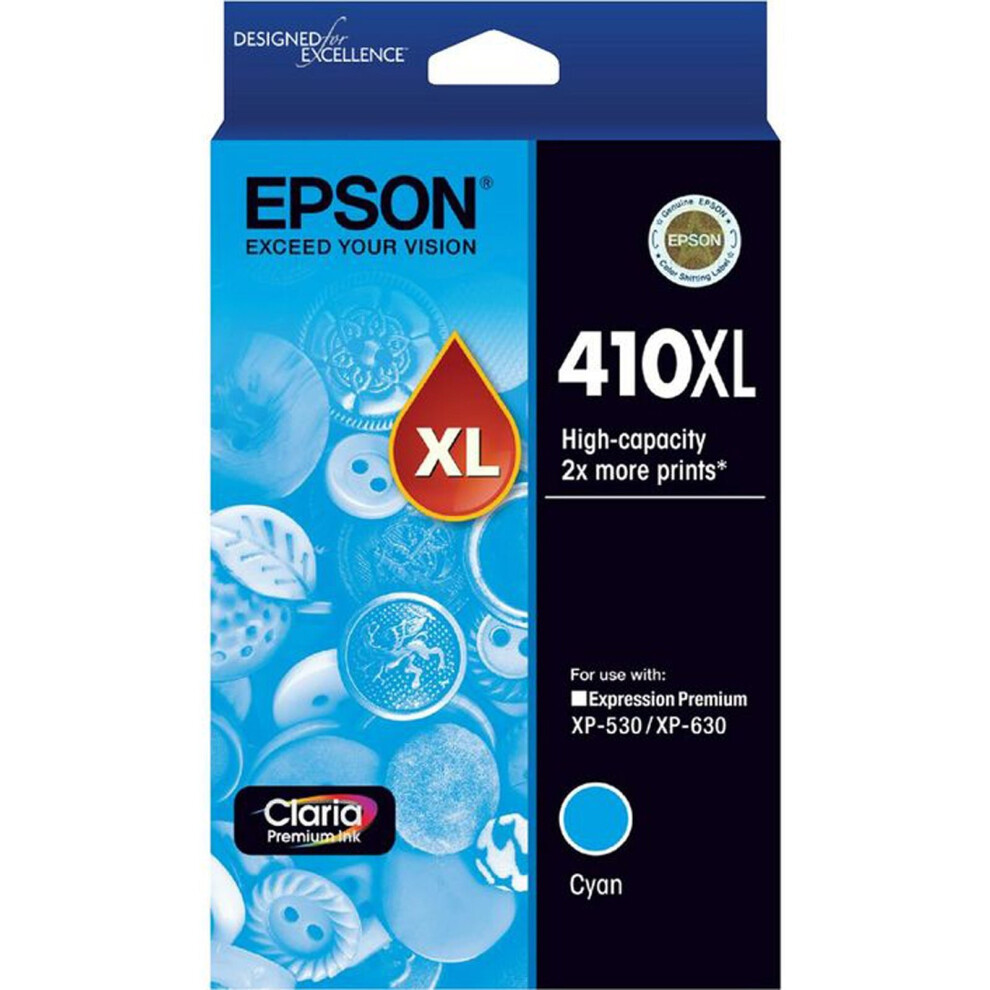 GENUINE Original Epson 410XL Cyan Ink Cartridge Toner XP-530 XP-630 T340292