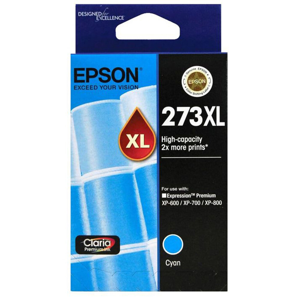 GENUINE Original Epson 273XL Cyan Ink Cartridge High Capacity Claria T275292