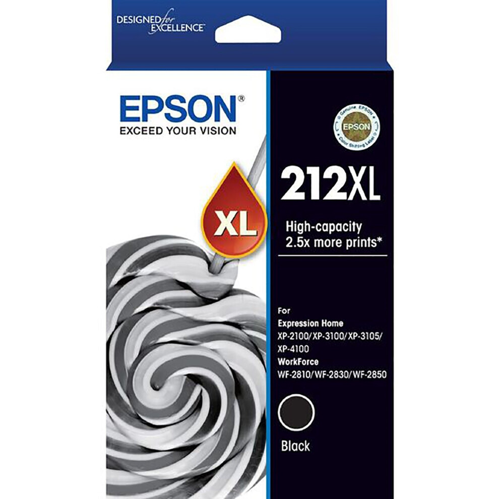 GENUINE Original Epson 212XL High Capacity Toner Black Ink Cartridge C13T02X192