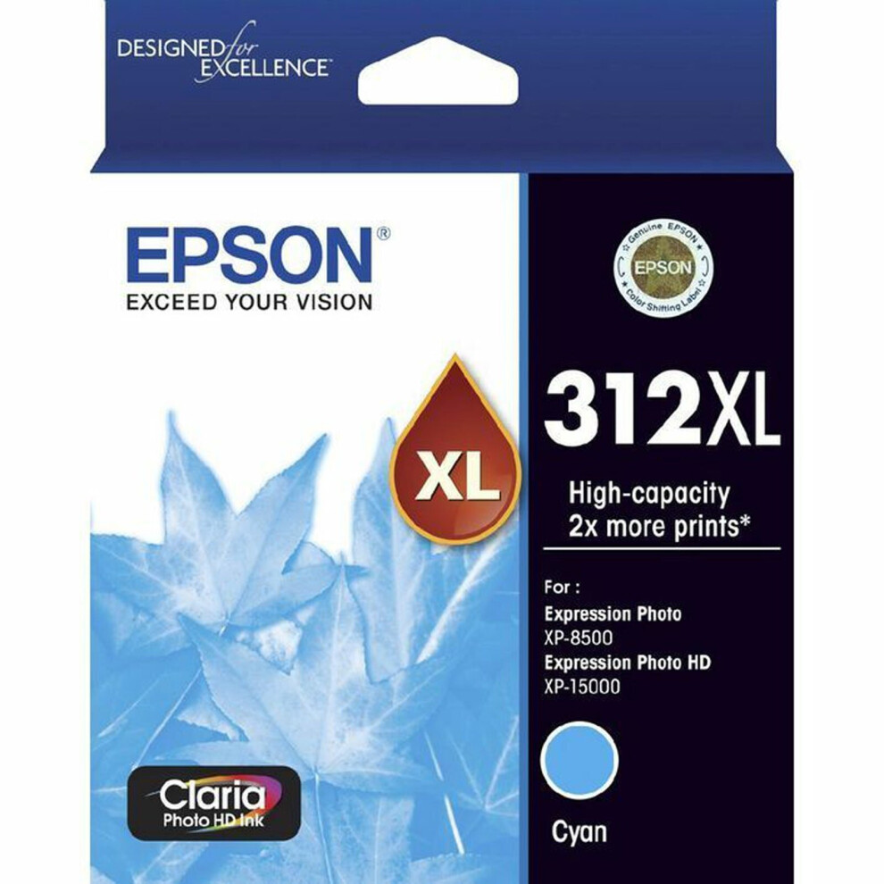 GENUINE Original Epson 312XL Cyan Ink Cartridge Toner XP-8500 XP-15000 T183292