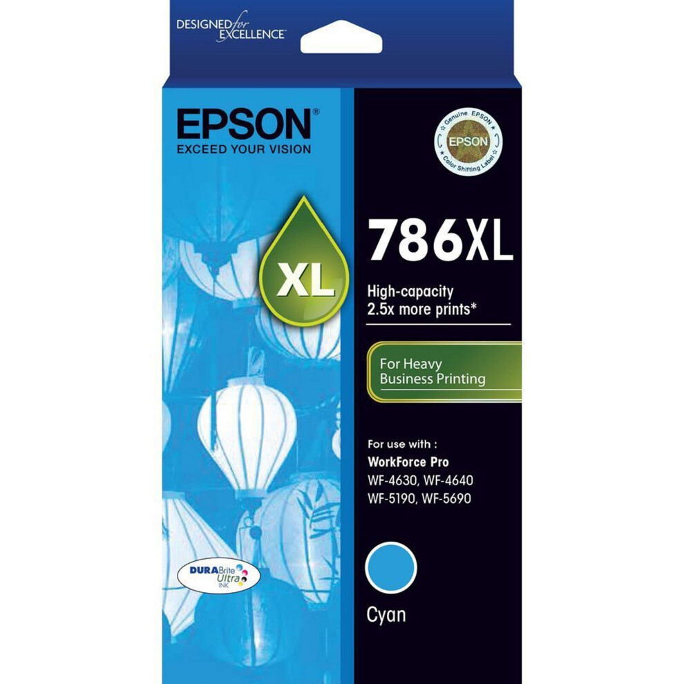 Genuine Original Epson 786XL Cyan Ink Cartridge Toner High Capacity T787292