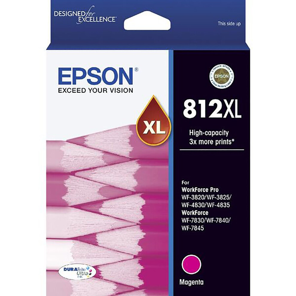 GENUINE Original Epson 812XL High Capacity Magenta Ink Cartridge C13T05E392