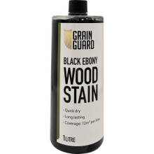 (1 Litre, Black Ebony) GRAIN GUARD Wood Stain | Water Based | Interior & Exterior Use