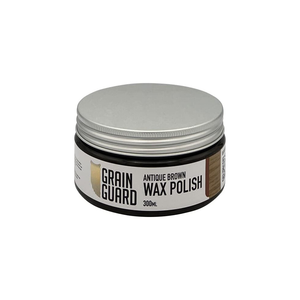 (300Ml, Antique Brown) Grain Guard Wax Polish | Natural Beeswax & Carnauba Furtinture Polish | Cleans, Shines And Protects | Non-Toxic & Water Repelle 5065011830218