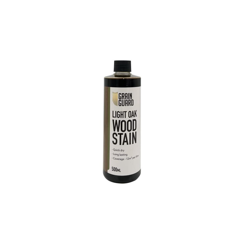 B&Q - Grain Guard Water Based Wood StainLight Oak500Ml - Image 2