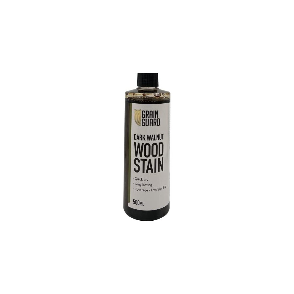 (500ml, Dark Walnut) GRAIN GUARD Wood Stain | Water Based | Interior & Exterior Use