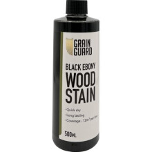 (500ml, Black Ebony) GRAIN GUARD Wood Stain | Water Based | Interior & Exterior Use