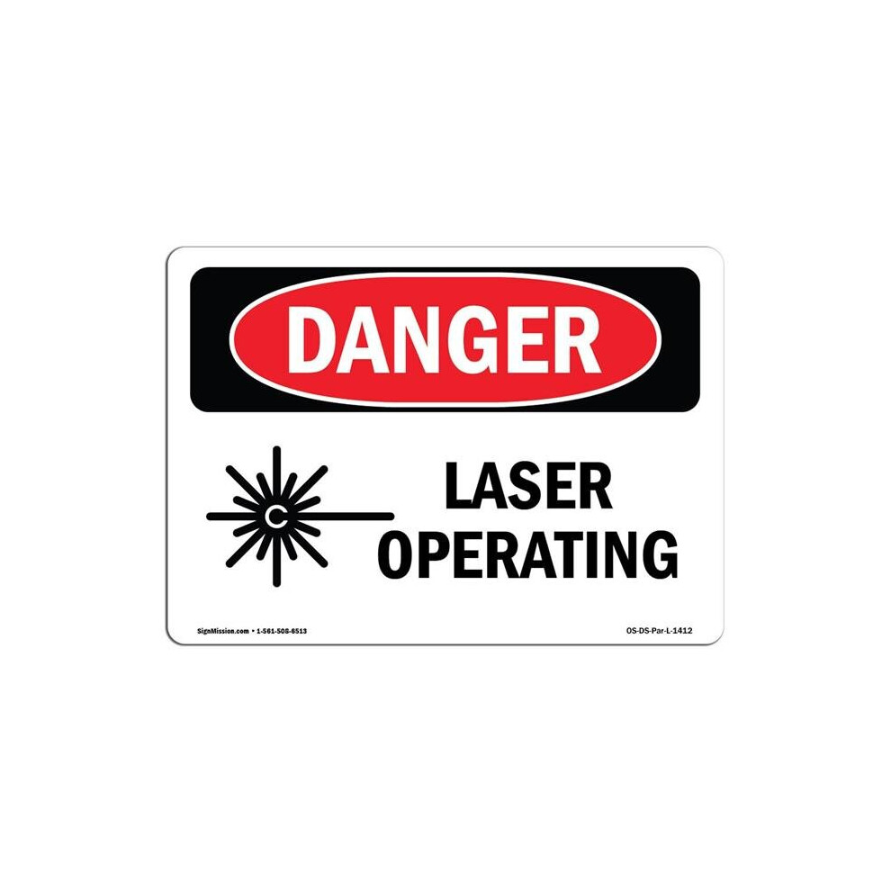 SignMission OS-DS-D-35-L-1412 OSHA Danger Sign - Laser Operating-image-OPC-PB5772J-NEW