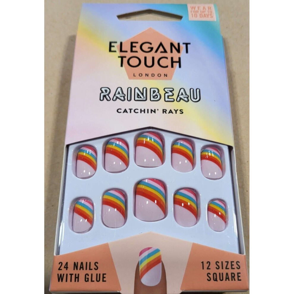 Elegant Touch RAINBEAU Catchin Rays 24 Nails with Glue