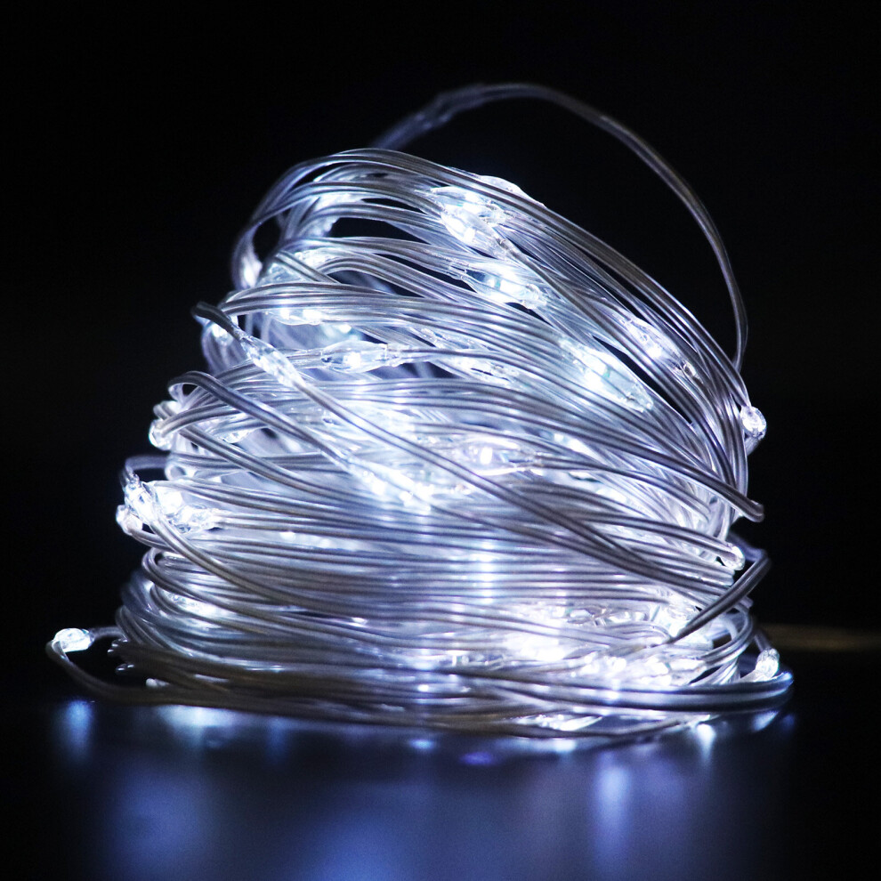 (White) ExtraStar100 LEDs Fairy Lights10M/33ft Decorative Fairy Battery Powered String Lights with 8 Modes, Waterproof Copper Wire Light for Wedding C-image-OPC-PB579QB-NEW