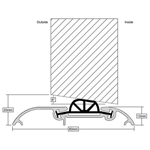 STORMGUARD 04SR0051219A Aluminium CDX Compression Threshold Door Sill 2