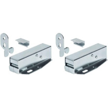 x2 Tutch Latch Automatic Spring Catch for Press to Open Cupboard Doors and Loft Attic Hatches, Bright Galvanised Steel, Counterpiece + Catch