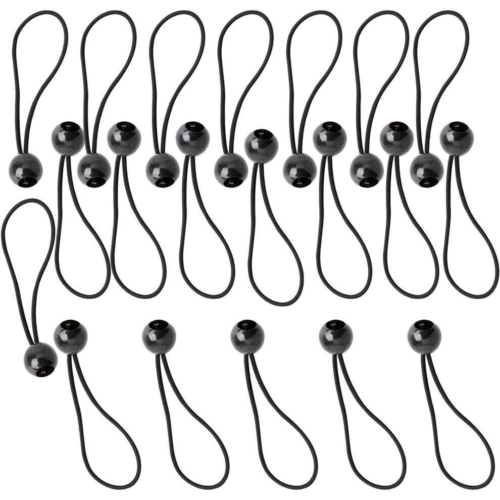 20 Pcs Tarpaulin Bungee Balls, Bungee Cord Tie Down Straps Flag Bungees Tarpaulin Rope Cord Elasticated Shock Rope Bungee Toggles Straps Tent Bungees 8102352636721