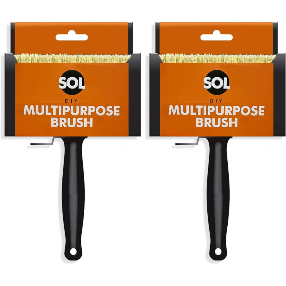 Multipurpose Large Paint Brush x 2 | Wood Wall Fences Professional Paint Brush | Maintenance, Repair & Improvement Bristle Brush | Large Acrylic Paint