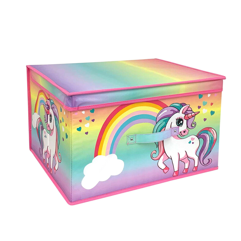 (Rainbow Unicorn ) The Magic Toy Shop Large Collapsible Storage Box Folding Jumbo Storage Chest Kids Room Toy Box