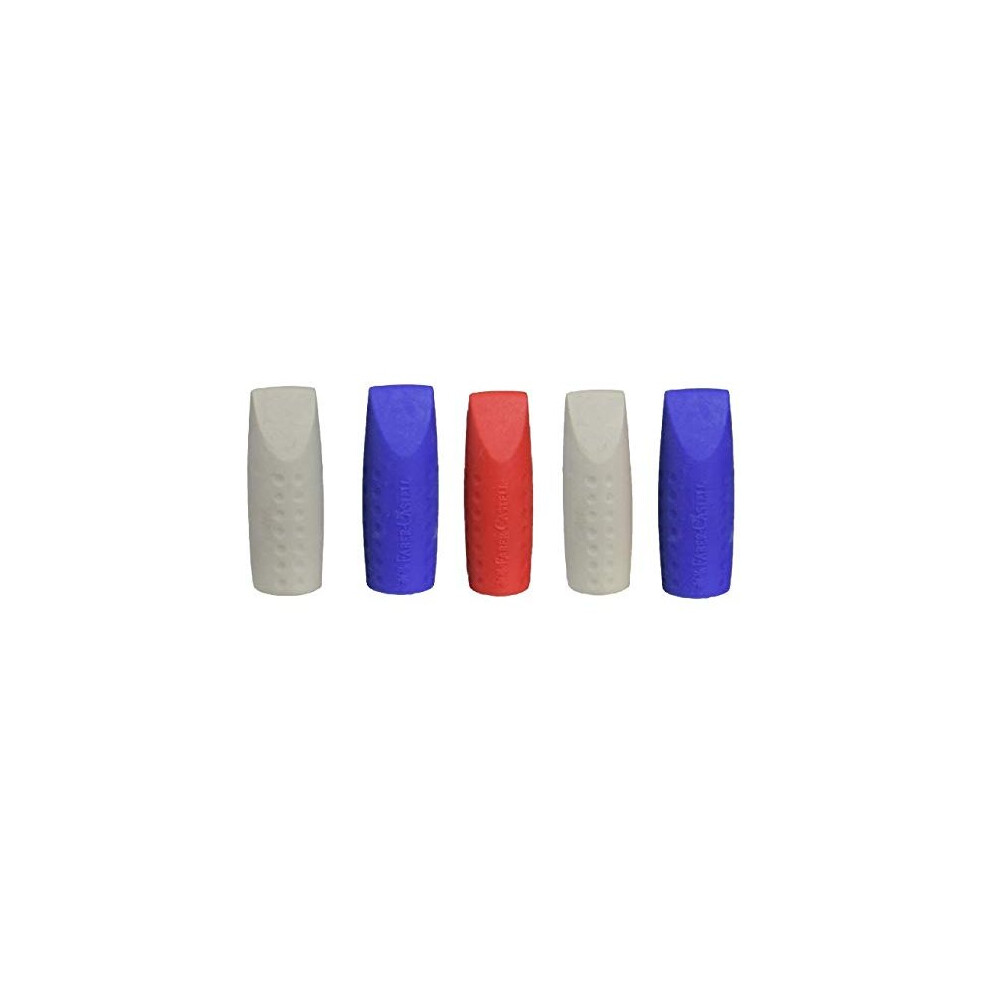 Faber-Castell Grip 2001 Eraser Cap Twin Pack - Coloured (Pack of 5)