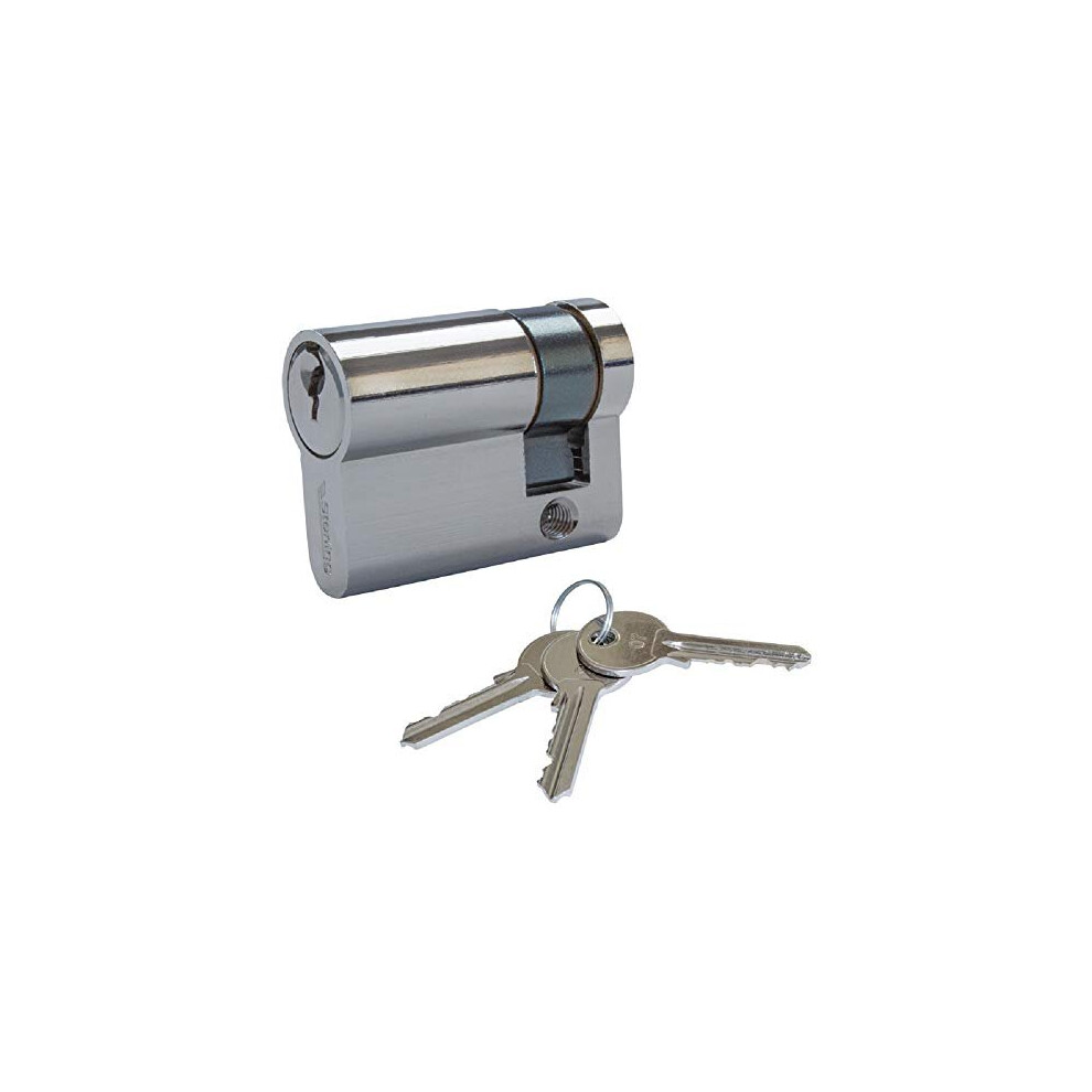 30/10Mm (40Mm) Nickel Euro Single Cylinder Lock Barrel With 3 Keys For Upvc And Patio Doors 610373579920